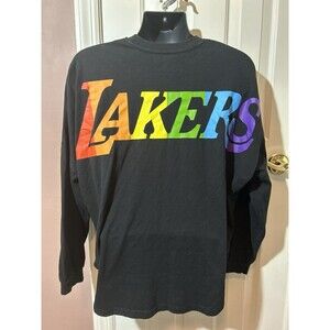 Los Angeles Lakers Spirit Jersey Mens XL Pride Night Long Sleeve Shirt Rainbow